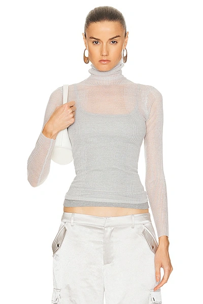 Ser.o.ya Piper Turtleneck Ribbed Sweater In Silver