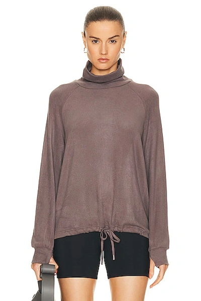 Varley Portland High Neck Mid-layer Top In Deep Charcoal