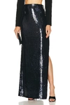 Galvan Beating Heart Sequined Maxi Skirt In Black Currant