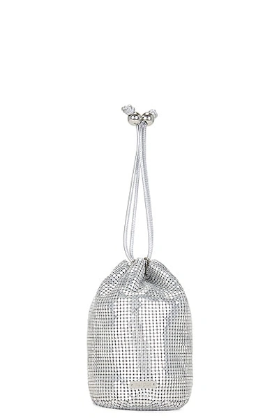 Cult Gaia Gypsum Wristlet Bag In Shiny Silver