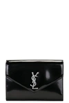 Saint Laurent Cassandre Flap Pouch In Noir