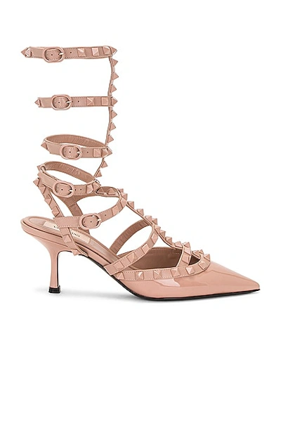 Valentino Garavani Rockstud Ankle Strap Pump In Rose Cannelle