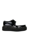 Valentino Garavani Women's Rockstud M-way Calfskin Derby Shoes With Matching Studs In Black White