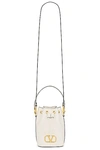 Valentino Mini Vlogo Signature Bucket Bag With Top Handle In Ivory