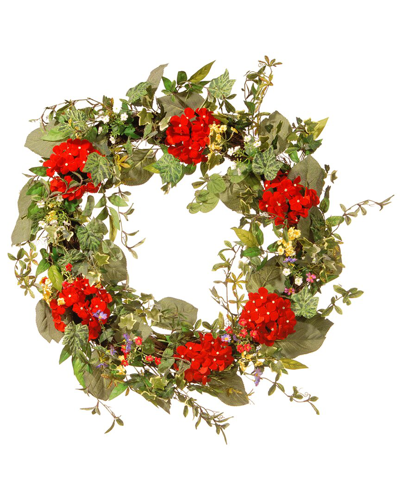 National Tree Company 32in Spring Flower Wreath In Red