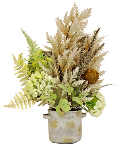 National Tree Company 33in Potted Hydrangea And Palm Assortment In White