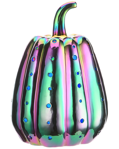 National Tree Company 14 Led Lit Iridescent Pumpkin Decor In Purple