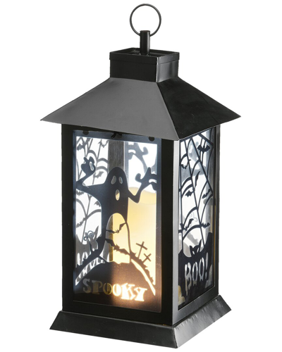 National Tree Company 16 Black Halloween Ghost Lantern