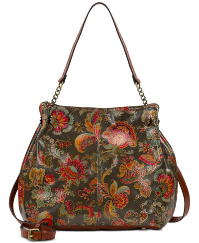 Patricia Nash Laureana Small Leather Frame Satchel In Vintage Italian Floral