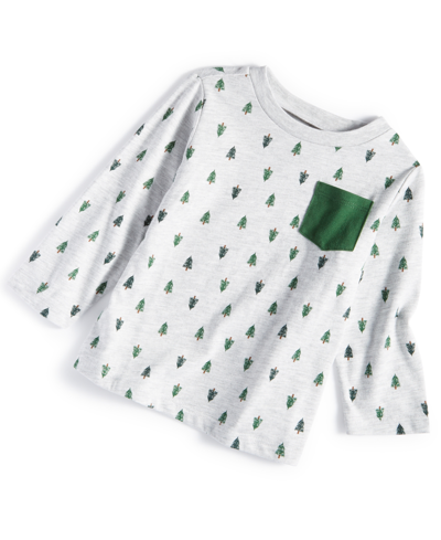 First Impressions Baby Boys Trees Shirt, Created For Macy's In Slate Hthr