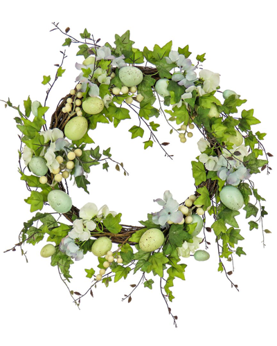 National Tree Company 22in Ivy And Eggs Easter Wreath In Blue