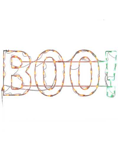National Tree Company 36 Halloween Lighted Boo Sign In White