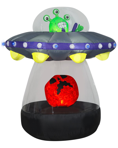 National Tree Company 72 Halloween Inflatable Animated Alien Spacecraft In Multi