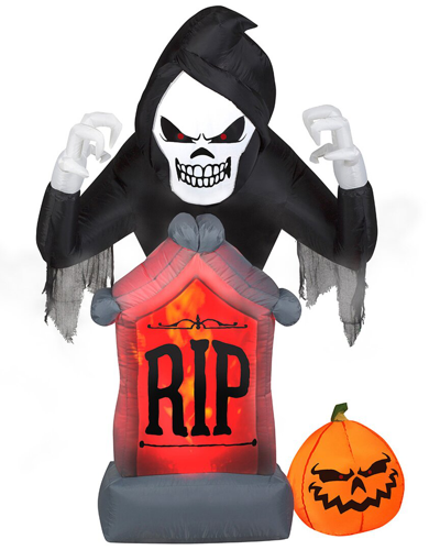 National Tree Company 6 Ft. Inflatable Shaking Grim Reaper In Black