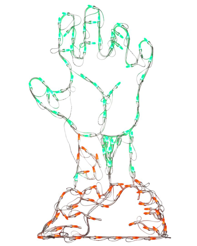 National Tree Company 36 Halloween Lighted Zombie Hand Decoration In White