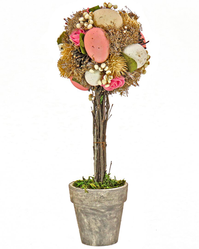 National Tree Company 14in Easter Egg Single Ball Topiary Tree In Pink