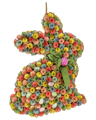 National Tree Company 18in Multicolor Floral Bunny Decoration