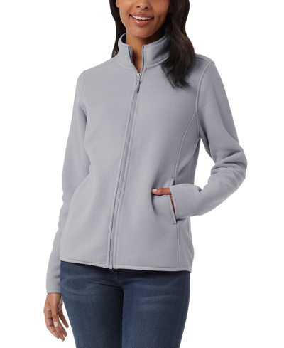 32 Degrees Women's Fleece Zippered Mock-neck Sweatshirt In Glacier Grey