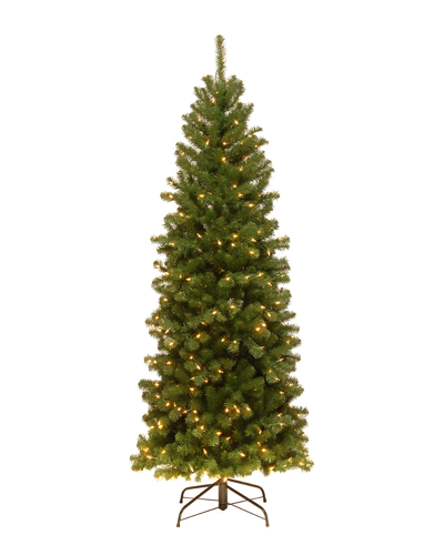 National Tree Company 6ft North Valley Spruce Pencil Slim Tree With Clear Lights