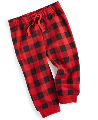 First Impressions Kids' Toddler Boys Plaid Joggers, Created For Macy's In Emboldened