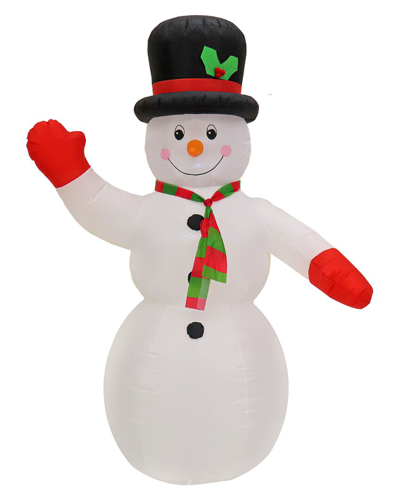 First Traditions 8' Inflatable Blow Up Snowman With 3 Warm White Le