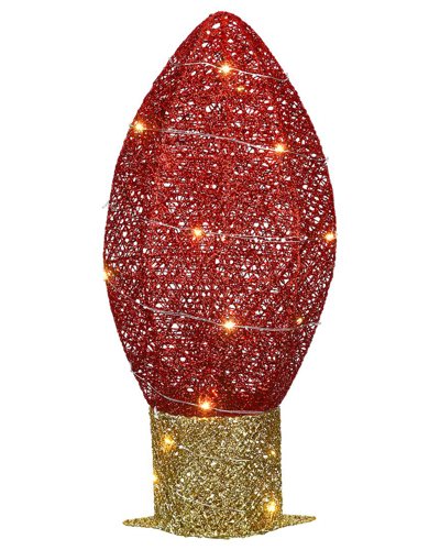 National Tree Company 20in Pre-lit Christmas Light Bulb Decoration In Red