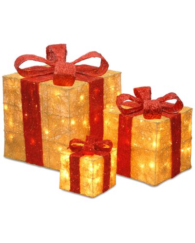 National Tree Company Set Of 3 Sisel Gift Boxes