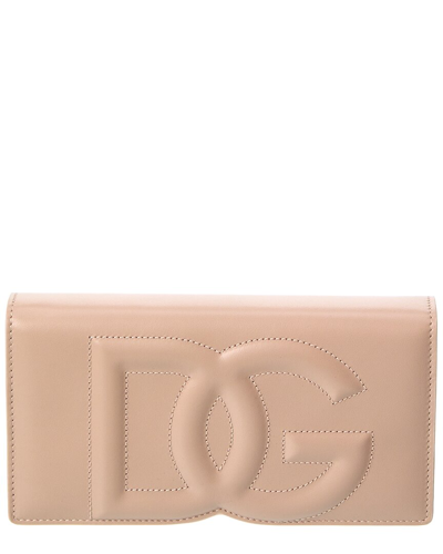 Dolce & Gabbana Dg Logo Leather Phone Bag In Pink