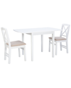 Linon Furniture Linon Torino 3pc Drop Leaf Dining Set In White