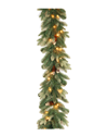 NATIONAL TREE COMPANY NATIONAL TREE COMPANY 9FT COPENHAGEN SPRUCE GARLAND WITH FLOCKED CONES & 50 CLEAR LIGHTS
