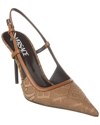 Versace 95 Logo Slingback Pumps In Beige