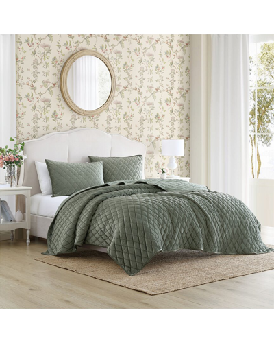 Laura Ashley Walled Garden Reversible Piece Quilt Set