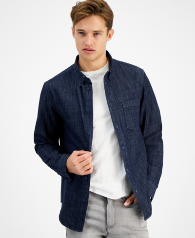 And Now This Men's Lightweight Denim Shirt Jacket, Created For Macy's In Medium Wash
