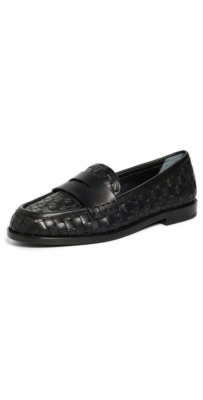 Loeffler Randall Rachel Woven Leather Loafers Black 10