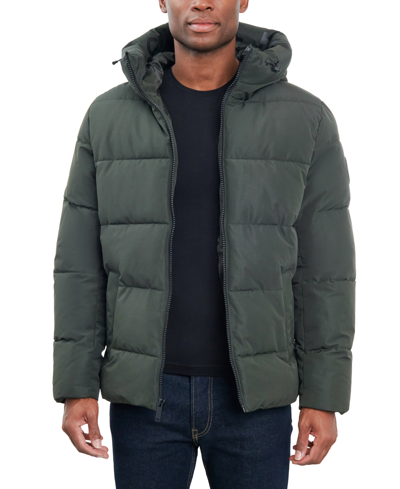 Michael Kors Men's Quilted Hooded Puffer Jacket In Dark Olive