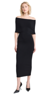 Wardrobe.nyc Off-shoulder Viscose Blend Midi Dress In Black