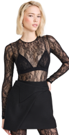 Wardrobe.nyc Wardrobe. Nyc Lace Thong Bodysuit Black In Black