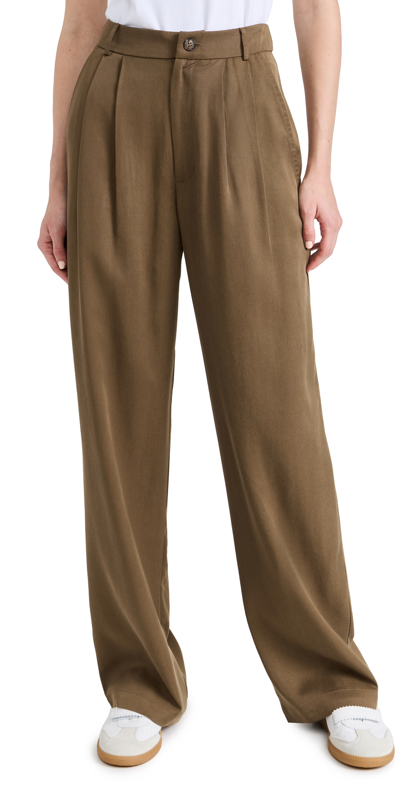 Reformation Mason Cropped Trouser In Mushroom