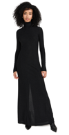 Rag & Bone Lilith Metallic Long Sleeve Turtleneck Maxi Sweater Dress In Black