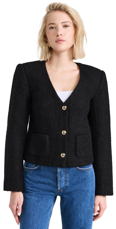 Anine Bing Anitta Knitted Cardigan In Black