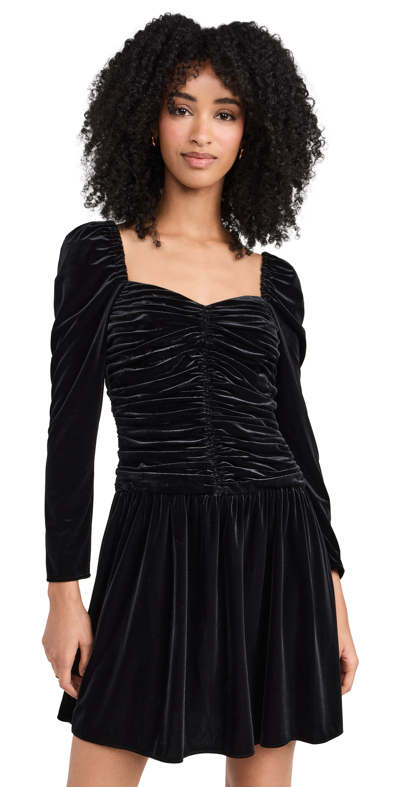 Shoshanna Women's Mari Ruched Velvet Minidress In Jet