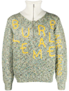 Bluemarble Logo-embroidered Virgin Wool-blend Jumper In Beige