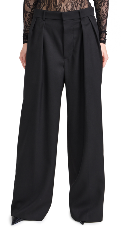 Wardrobe.nyc Women's Tuxedo Stripe Wool Wide-leg Pant In Black