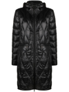 Moncler Serilong Diamond-quilted Puffer Coat In Black  
