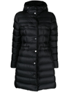 Moncler Hirma Hooded Long Puffer Jacket In Black  