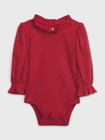 Gap Baby Mix And Match Ruffle Bodysuit In Sled Red