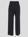 Blazé Milano High-waisted Pinstripe-pattern Wool Trousers In Blue