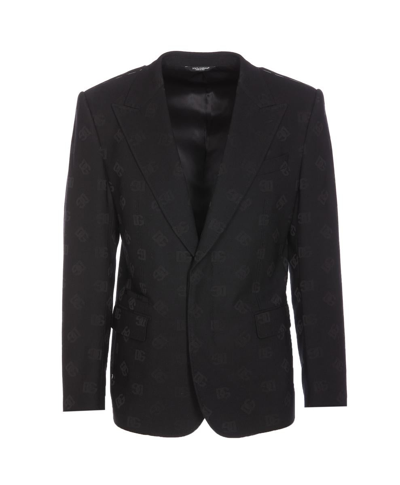 Dolce & Gabbana Virgin Wool Blend Single-breast Jacket In Black