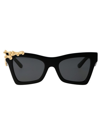 Dolce & Gabbana Dg4434 Cat-eye Frame Acetate Sunglasses In Black_dark_grey
