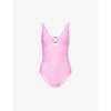 Heidi Klein Womens Prt Guana Plunge-neck Stretch-recycled Polyamide Swimsuit In Prt